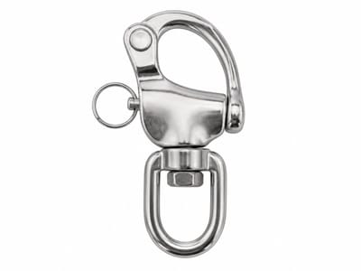 RVS Wartelhaak met draaibaar oog - Snap Hook - Oog 25 x 28 mm - Totale lengte 130 mm