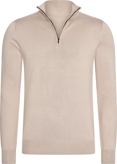 Mario Russo Mario Russo Half Zip Sweater plaza taupe 3XL