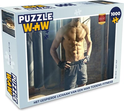 Puzzel Het gespierde lichaam van een man tijdens fitness - Legpuzzel - Puzzel 1000 stukjes volwassenen