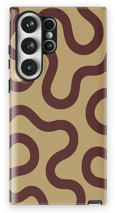 DripCase Motion Flow Tough Hoesje Samsung Galaxy S23 Ultra | Backcover met Mag | Trendy Design | Valbescherming | Cocoa Curve
