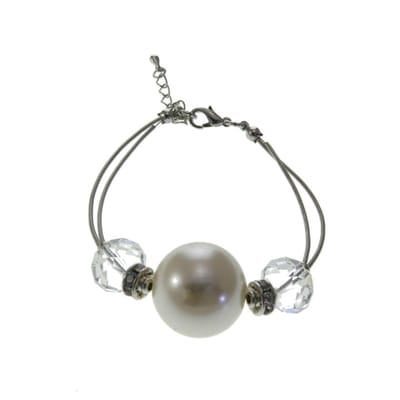 Behave - armband met grote parel - elegante stijl voor avondoutfit