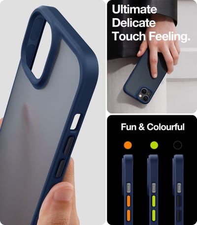 Torras geschikt voor iPhone 14 Plus hoesje Semi Transparant Shockproof hoesje - Blue