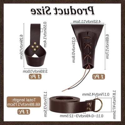 Set van 3 Middeleeuwse Renaissance Riemen met Zwaard Sheath en Frog Vorm, PU Leer, Viking Kostuum Accessoires voor Mannen en Vrouwen
