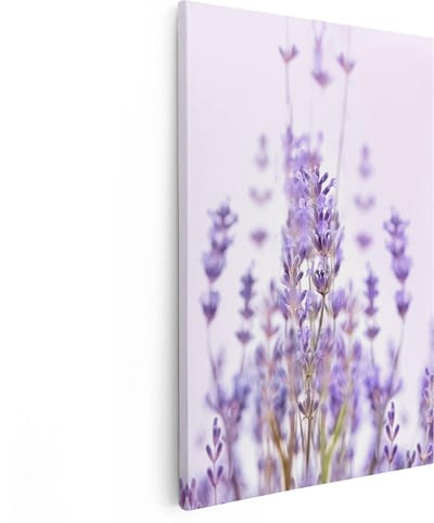 Artaza Canvas Schilderij Bloemen - 20x30 cm - Klein - Wanddecoratie Lavendelveld - Muurdecoratie Woonkamer - Kamer Accessoires