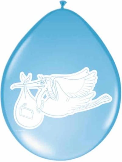 Folat - Blauwe geboorte ballonnen ooievaar