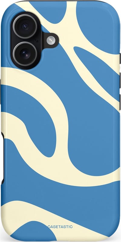 Casetastic hoesje geschikt voor Apple iPhone 17 - MagSafe - Dubbellaagse bescherming - Lichtblauwe water vlekken - Fashion Case - Lavendel Crème Lichtblauw