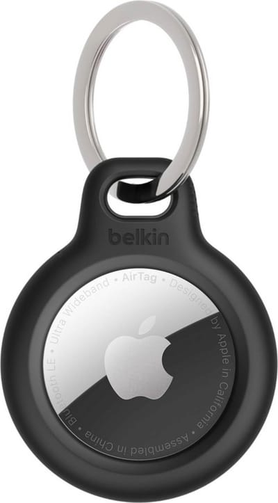 Belkin - Beschermende houder met sleutelhanger - Geschikt voor Apple AirTag - Zwart