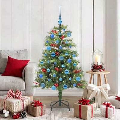 vidaXL - Kunstkerstboom - 150 - LED's - Warmwit - PVC - en - Metalen - Groen
