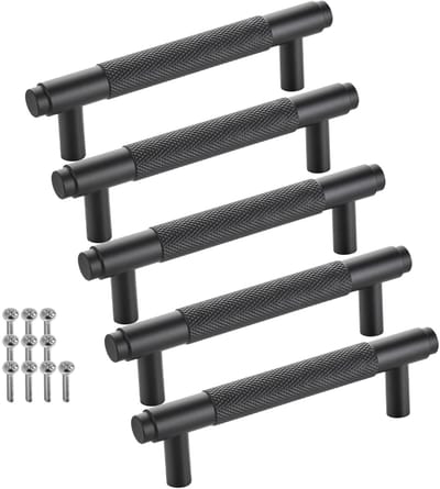 SOTECH verpakking van 5 meubelgrepen BLACKLINE VIII BA 96 mm mat zwart (lengte 128 mm, diameter 14 mm, hoogte 35 mm) design ladegreep van aluminium