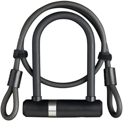 AXA Newton Mini Pro Beugelslot – ART 2 Fietsslot – 16 mm Gehard Staal – Inclusief 100 cm Kabel – 14 cm Beugellengte – Met Framehouder – Zwart