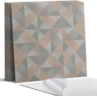 Coloray Wandpanelen Zelfklevend - Geometrisch driehoekspatroon Zelfklevende Wandpanelen - 50 cm x 50 cm - Grijs Wandpaneel PVC - 5 stuks - Mozaïeken Wandpanelen Zelfklevend - Keuken Wandpanelen - Wandpanelen Badkamer