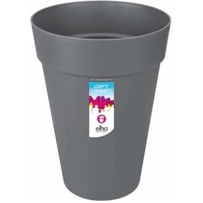 Elho Loft Urban Rond Hoog 42 - Grote Bloempot voor Buiten - Waterreservoir - 100% Gerecycled Plastic - Ø 42.0 x H 56.0 cm - Antraciet