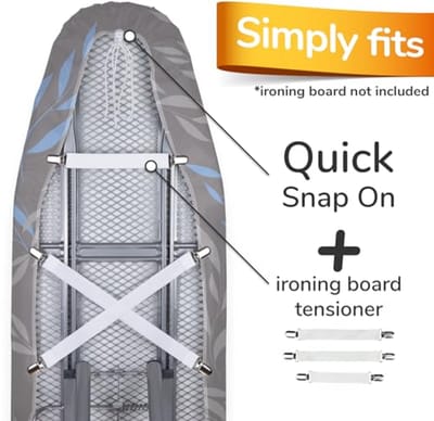 Turbo strijkplankovertrek 120 x 45 cm - 5 lagen extra dik voor stoomstrijkijzers