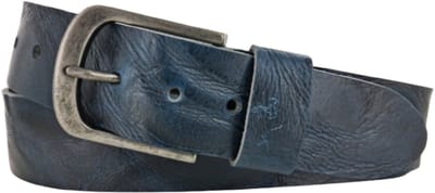 Leren Riem Dames | Kleur: Navy | Buffellederen Dames Riem | 4,5cm breed | Riemmaat: 85 (totale lengte: 100cm) | 100% echt leer | Nikkelvrije gesp
