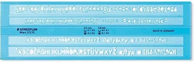 Tekstsjabloon voor Tekenen en Schrijven - Hoogte 3,5 mm en 5 mm, Blauw-Transparant