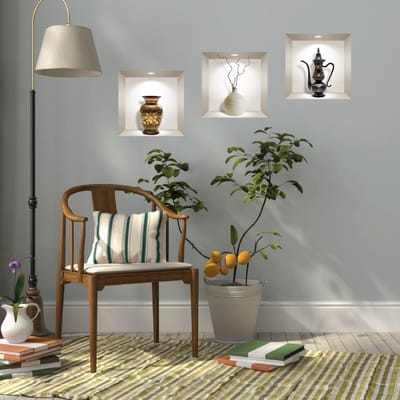 3D-stickers van antieke decoratieve objecten, 30 x 90 cm