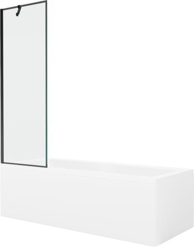 Mexen Cubik rechthoekig bad 170 x 70 met ombouw en 1-delige vouwdeur 60 , zwart patroon - 550317070X9506007070