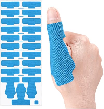 30 stuks kinesiologiebanden voor duim, zelfklevende duimafdekkingsstickers, rekbare atletische band, ademende latexvrije banden voor duurzame duimband voor sport (blauw)