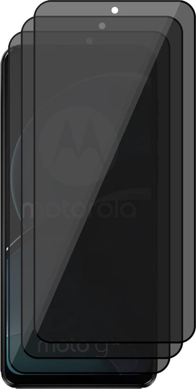 Privacy Screenprotector geschikt voor Motorola Moto G14 - 3x Volledig Dekkend Glas Screen Protector