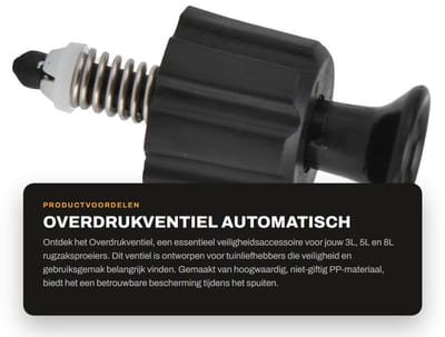 Dailygoods- Overdrukventiel Automatisch Veiligheidsaccessoire - Geschikt voor Rugzaksproeiers - PP-materiaal - Stevig en Lichtgewicht - Ontluchtingsventiel 5 cm - Veiligheidsventiel