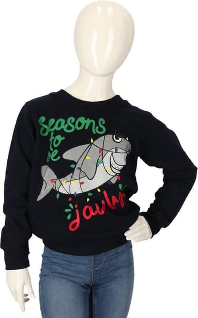 Kids - Kerstsweater - Kersttrui - Haai - Maat 92/98