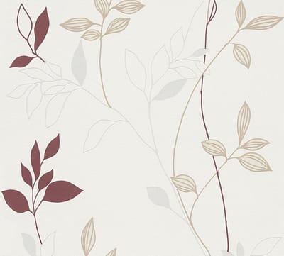 BLADEREN EN TAKKEN BEHANG | Grafisch - Crème Rood Beige - A.S. Création Casual Living