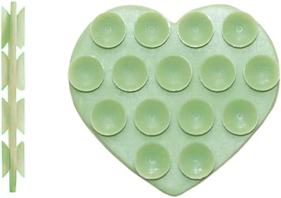 xoxo Wildhearts dubbelzijdige zuignap - Stick On Me Heart - Green - Zuignap telefoonhoes telefoon sticker - Sticky sticker - Octobuddy - Popsocket - Telefoonhouder - Hart vormig - Groen