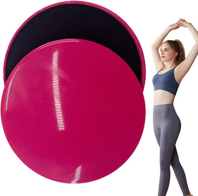 Kern Oefen Schijven - Glijpads Fitness - Core Training - Antislip Textuur - 17 cm Diameter - Roze