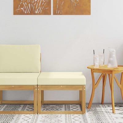 vidaXL - Outdoor - Hocker - Massief - Acacia - Hout - Wit
