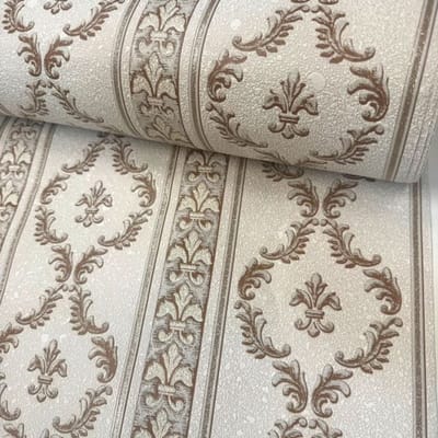 Glitter Streep Behang met Franse Lelies Barok – Behang 508-84