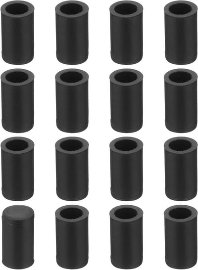 Pack van 38 Stoelpootbeschermers - 5 mm PVC Antislip Ronde Hoofden - Rubber Caps voor Meubels in Zwart