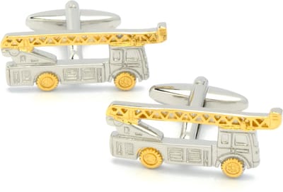 Manchetknopen - Brandweerauto Ladderwagen Zilver en Goud