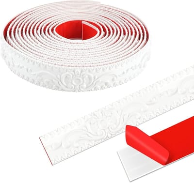 Zelfklevende Plafondlijsten en Wandstrips van Polystyreen voor Decoratie, Meubels en Deuren - 500 cm x 3,5 cm (Wit)