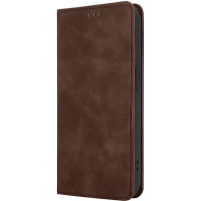 Coverzs telefoonhoesje geschikt voor Apple iPhone 14 Luxe bookcase - donkerbruin - hoesje met ruimte voor pasjes - luxe design