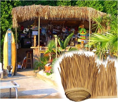 Kunststof Riet - Simulatie Dakbedekking - Decoratief Paviljoen - Vuurvast en Weerbestendig - 0.5 x 1 Meter - Natuurlijk Bruin