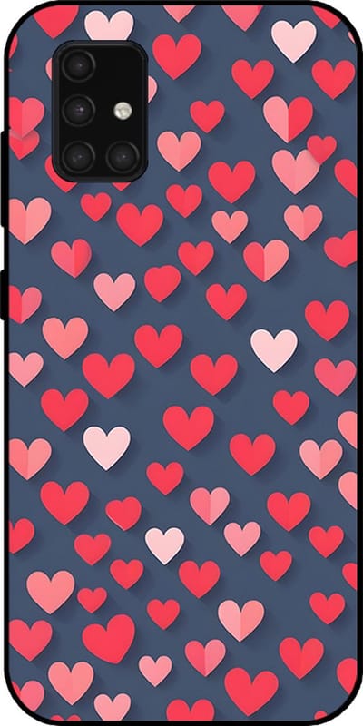 Smartphonica Telefoonhoesje Geschikt voor Samsung Galaxy A71 5G met Roze en Rode Hartjes Opdruk - TPU Backcover Case With Rosé and Red Heart Design geschikt voor Samsung Galaxy A71 5G
