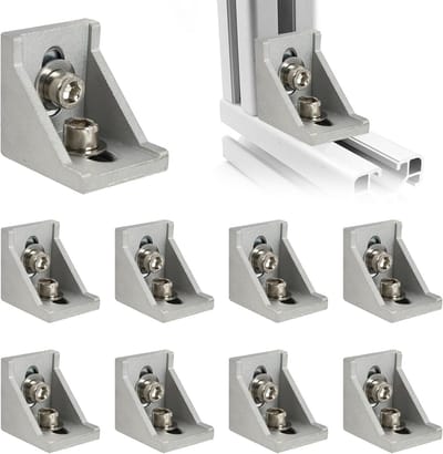 10x Hoekverbindingen voor 4040 Aluminium Profielen - Stevige Bevestigingsbeugels inclusief Schroeven