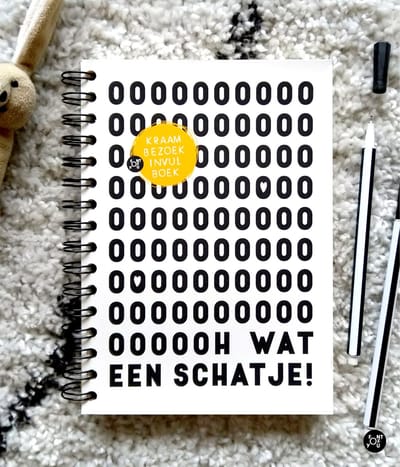 Invulboek | Kraambezoekboek Kraamboek Kraamvisite 'Ooh wat een schatje'