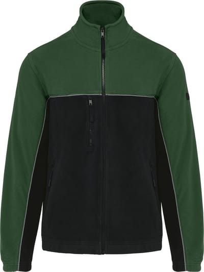 WK. Designed To Work Tweekleurige ecologishe uniseks fleece WK904 - Black / Forest Green - 3XL