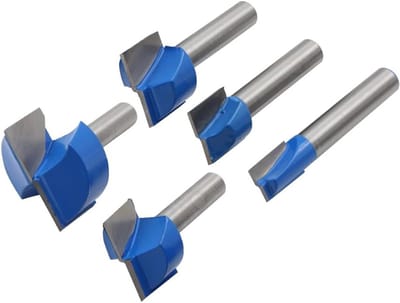 Set van 5 schachtvloerreinigingsmessen voor bovenfrees - Oppervlaktefrees houtbewerking 8 mm schacht (10 mm, 16 mm, 22 mm, 25 mm, 32 mm)