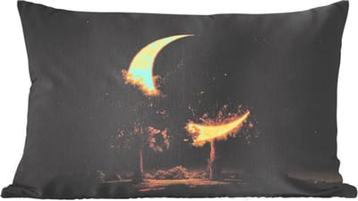 Sierkussens - Kussentjes Woonkamer - 60x40 cm - Maan - Bomen - Rust