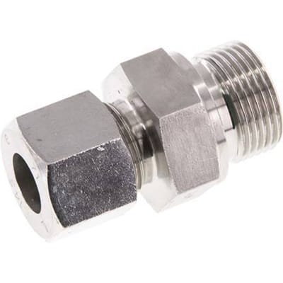 G 3/4'' Buitendraad x 14S RVS Rechte Snijring Koppeling met FKM Afdichting 630 Bar DIN 2353 - FL2S-MC-STFP-034G-14-S