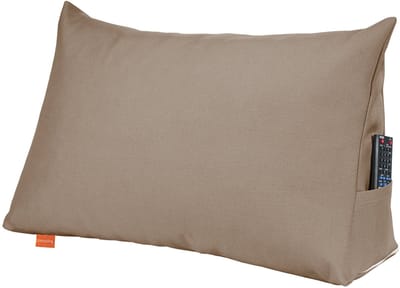 sleepling 70 x 40 x 20 cm rugkussen, wigkussen voor bed en bank, lendenkussen, driehoekig leeskussen, kussen met afneembare wasbare hoes, zijvak, lichtbruin
