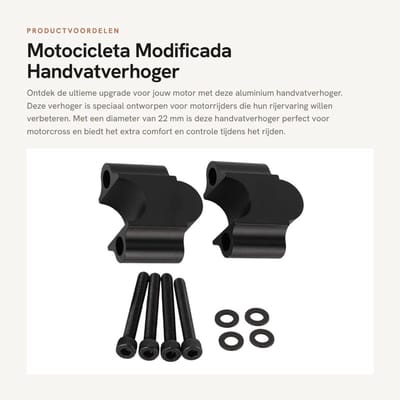 Dailygoods- Handgreep Universeel - Stuurverhoger 22 mm - Aluminium - Geschikt voor 50cc/90cc/110cc - Professioneel Ontwerp - Betrouwbare Prestaties