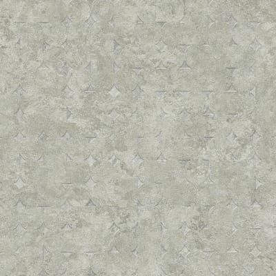Grafisch behang Profhome 396564-GU vliesbehang gestructureerd met vogel patroon en metalen accenten grijs groen 5,33 m2