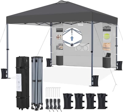 CRLYN® Easy Up Partytent - Paviljoen Opvouwbaar - Extra Stevig - Zwart