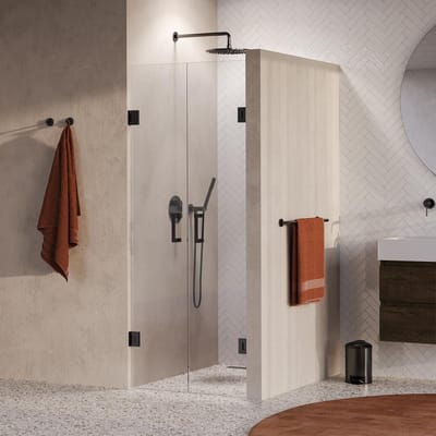 Brauer Void - Pendeldeuren - Helder Glas - 60 x 200 cm - incl. Glascoating - PVD Gunmetal Geborsteld
