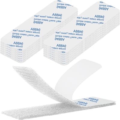 Extra sterke dubbelzijdige tape, herbruikbaar, 12 stuks, rechthoekige bevestiger, 3 x 10 cm, wit, ideaal voor knutselen en reparaties