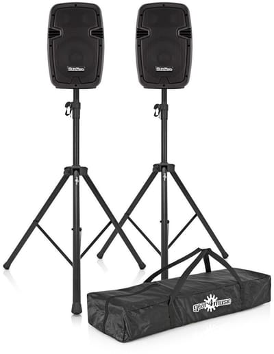 SubZero 200 W 8 PA-Systeem met Digitale Mediaspeler & Standaards