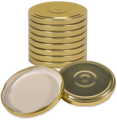 Oputec 10x twist-off draaideksel TO 82 (82 mm) – gouden inmaakdeksel – reserve voor jampotten & weckpotten